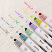 MOHAMM 6 gab. Marķieru komplekts ar dubultu uzgaļu marķieru komplekts, kas paredzēts Scrapbooking DIY Mark Glezniecība Zīmējums Krāsošana Žurnālu rakstīšana Māksla