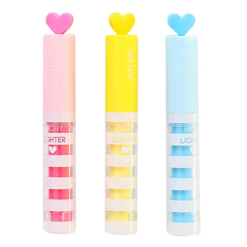 4 τεμάχια/Παρτίδα Candy Color Star/Heart Highlighter Stamp Marker Στυλό Φθορίζον στυλό Scrapbooking Εργαλεία Γραφική ύλη Σχολικά είδη