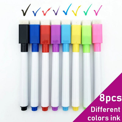 Marcator pentru tablă albă, cu cerneală adevărată, colorată, pixuri albe, ușor de șters, pentru papetărie pentru copii, cadou, markere ștersabile