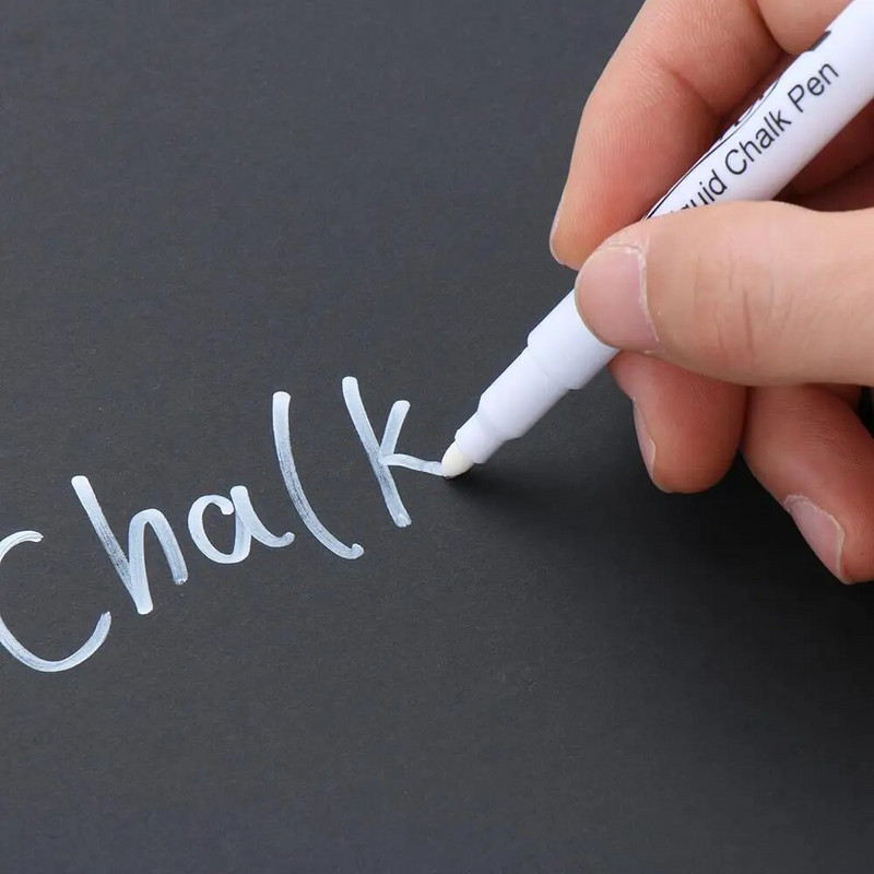 1/2/3/4 vnt. baltas skystas kreidos rašiklis, stiklinis langų lentos lipdukai Skystas rašalo rašiklis, naudojamas ant lentos lango baltas rašiklis