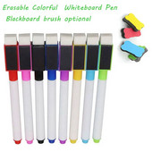 6/8 τμχ Μαγνητικό πολύχρωμο στυλό λευκού πίνακα Μαύρος λευκός μαρκαδόροι Ενσωματωμένοι Γόμα Σχολικά είδη παιδικό στυλό σχεδίασης γκράφιτι