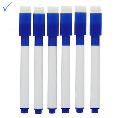 6/8 τμχ Μαγνητικό πολύχρωμο στυλό λευκού πίνακα Μαύρος λευκός μαρκαδόροι Ενσωματωμένοι Γόμα Σχολικά είδη παιδικό στυλό σχεδίασης γκράφιτι