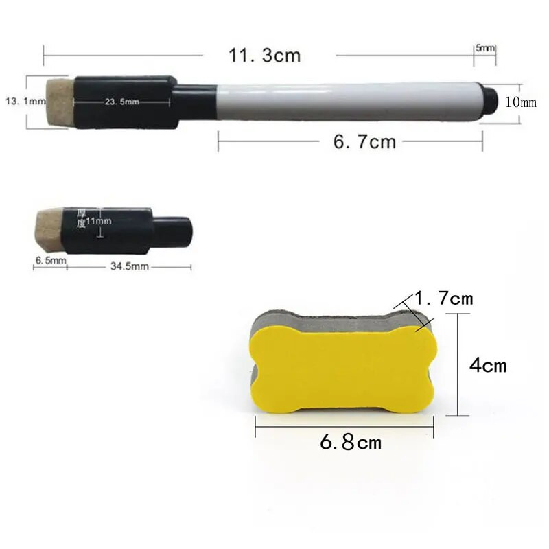 6/8 τμχ Μαγνητικό πολύχρωμο στυλό λευκού πίνακα Μαύρος λευκός μαρκαδόροι Ενσωματωμένοι Γόμα Σχολικά είδη παιδικό στυλό σχεδίασης γκράφιτι