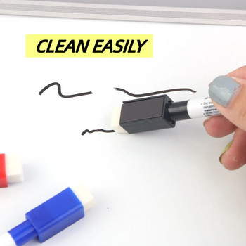 3Pcs Mini Whiteboard Magnetic Markers Set Fine Tip Dry Erase Markers with Eraser за домашен офис Ученически пособия Червен Черен Син