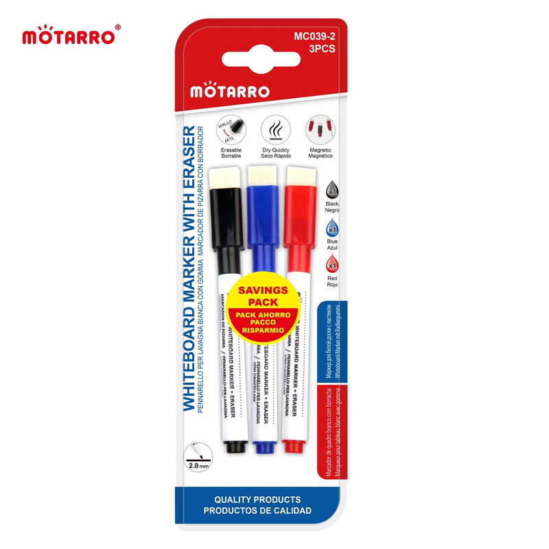 3Gb Mini baltās tāfeles magnētisko marķieru komplekts, smalks uzgalis, sausās dzēšanas marķieri ar dzēšgumiju mājas biroja skolas piederumiem Sarkans melns zils
