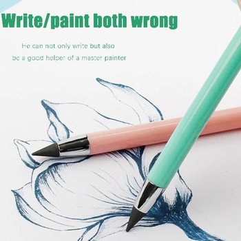 5Pc Цветен вечен молив Основа за молив Устойчиви на износване Не се чупят лесно Моливи Преносими сменяеми писалки Канцеларски материали
