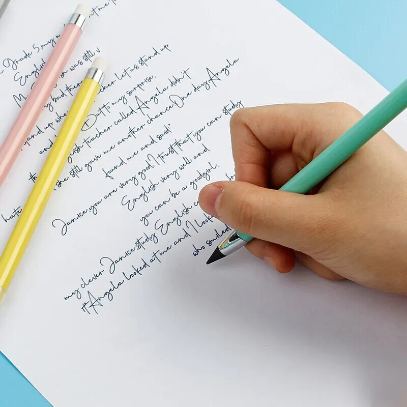 5 pc krāsains mūžīgais zīmuļa zīmulis, nodilumizturīgs, nav viegli saplīst zīmuļi, pārnēsājami nomaināmi pildspalvu kancelejas piederumi