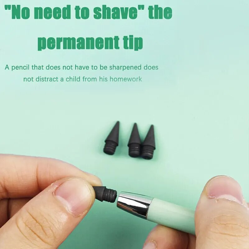 5 pc krāsains mūžīgais zīmuļa zīmulis, nodilumizturīgs, nav viegli saplīst zīmuļi, pārnēsājami nomaināmi pildspalvu kancelejas piederumi