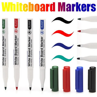 4db/készlet tábla jelölő tollak tábla toll 4 színű törölhető fehér tábla jelölő iskolai tantermi irodai kellékek