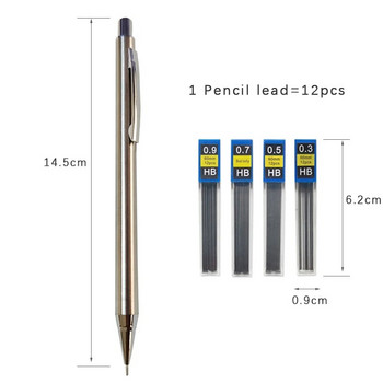 0,3/0,5/0,7/0,9/1,3/2,0 мм механичен молив офис училище писане изкуство рисуване инструменти метални автоматични моливи творчески канцеларски материали