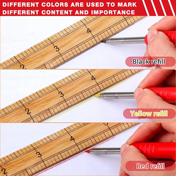 Твърд дърводелски молив с комплект острилки Включва механични моливи Дървообработващи строителни моливи Пълнеж за маркери Дълъг нос