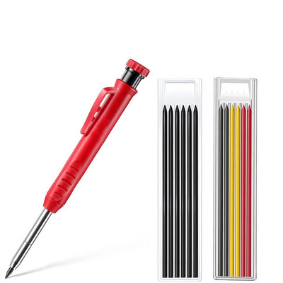 Tugev puusepapliiats koos teritaja komplektiga Sisaldab mehaanilisi pliiatseid Puidutöötlemise ehituspliiatsimarkeri täitmine pikk nina