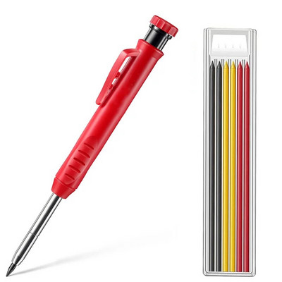 Tugev puusepapliiats koos teritaja komplektiga Sisaldab mehaanilisi pliiatseid Puidutöötlemise ehituspliiatsimarkeri täitmine pikk nina