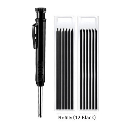 Tugev puusepapliiats koos teritaja komplektiga Sisaldab mehaanilisi pliiatseid Puidutöötlemise ehituspliiatsimarkeri täitmine pikk nina