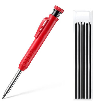 Tugev puusepapliiats koos teritaja komplektiga Sisaldab mehaanilisi pliiatseid Puidutöötlemise ehituspliiatsimarkeri täitmine pikk nina