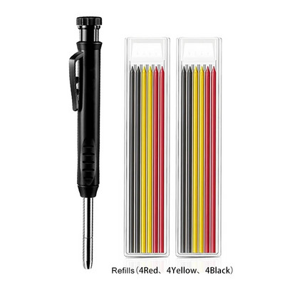 Tugev puusepapliiats koos teritaja komplektiga Sisaldab mehaanilisi pliiatseid Puidutöötlemise ehituspliiatsimarkeri täitmine pikk nina