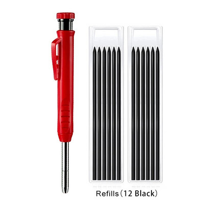 Tugev puusepapliiats koos teritaja komplektiga Sisaldab mehaanilisi pliiatseid Puidutöötlemise ehituspliiatsimarkeri täitmine pikk nina