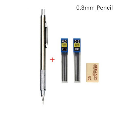 LLD 0,3 0,5 0,7 0,9 1,3 2,0 mm mehānisko zīmuļu komplekts Metāla māksla Zīmējums Glezniecība Automātisks zīmulis Biroja skolas rakstīšanas piederumi