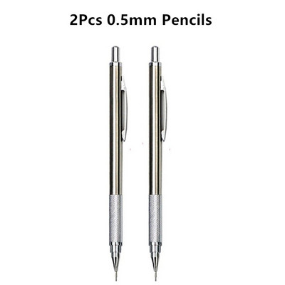 LLD 0,3 0,5 0,7 0,9 1,3 2,0 mm mehānisko zīmuļu komplekts Metāla māksla Zīmējums Glezniecība Automātisks zīmulis Biroja skolas rakstīšanas piederumi