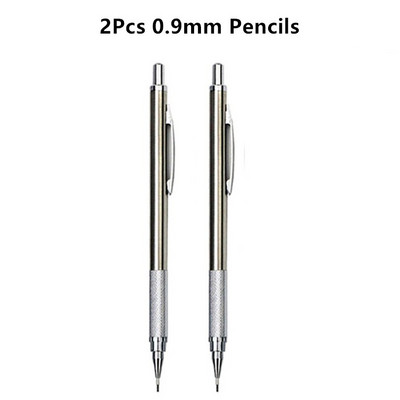 LLD 0,3 0,5 0,7 0,9 1,3 2,0 mm mehānisko zīmuļu komplekts Metāla māksla Zīmējums Glezniecība Automātisks zīmulis Biroja skolas rakstīšanas piederumi