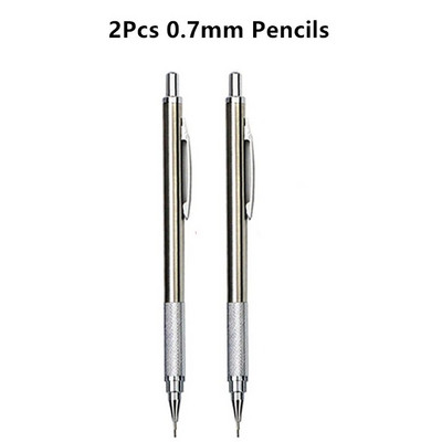 LLD 0,3 0,5 0,7 0,9 1,3 2,0 mm mehānisko zīmuļu komplekts Metāla māksla Zīmējums Glezniecība Automātisks zīmulis Biroja skolas rakstīšanas piederumi