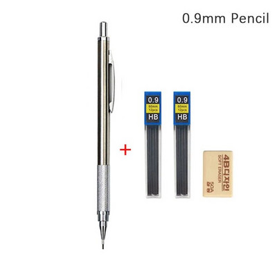 LLD 0,3 0,5 0,7 0,9 1,3 2,0 mm mehānisko zīmuļu komplekts Metāla māksla Zīmējums Glezniecība Automātisks zīmulis Biroja skolas rakstīšanas piederumi