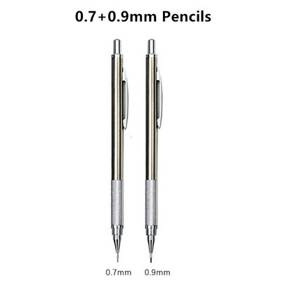 LLD 0,3 0,5 0,7 0,9 1,3 2,0 mm mehānisko zīmuļu komplekts Metāla māksla Zīmējums Glezniecība Automātisks zīmulis Biroja skolas rakstīšanas piederumi