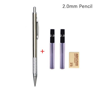 LLD 0,3 0,5 0,7 0,9 1,3 2,0 mm mehānisko zīmuļu komplekts Metāla māksla Zīmējums Glezniecība Automātisks zīmulis Biroja skolas rakstīšanas piederumi