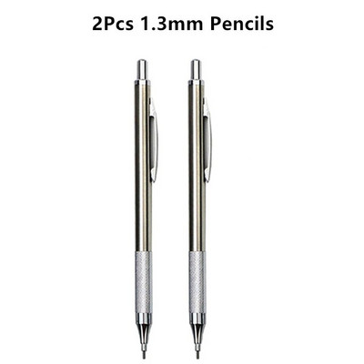 LLD 0,3 0,5 0,7 0,9 1,3 2,0 mm mehānisko zīmuļu komplekts Metāla māksla Zīmējums Glezniecība Automātisks zīmulis Biroja skolas rakstīšanas piederumi