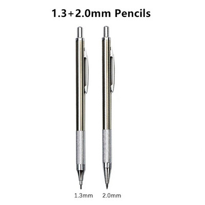 LLD 0,3 0,5 0,7 0,9 1,3 2,0 mm mehānisko zīmuļu komplekts Metāla māksla Zīmējums Glezniecība Automātisks zīmulis Biroja skolas rakstīšanas piederumi