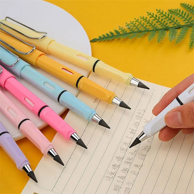 1X Everlasting Pencil Infinite Pencil Technology Безмастилена метална писалка Магическа рисунка с молив не е лесно да се счупи Правият молив