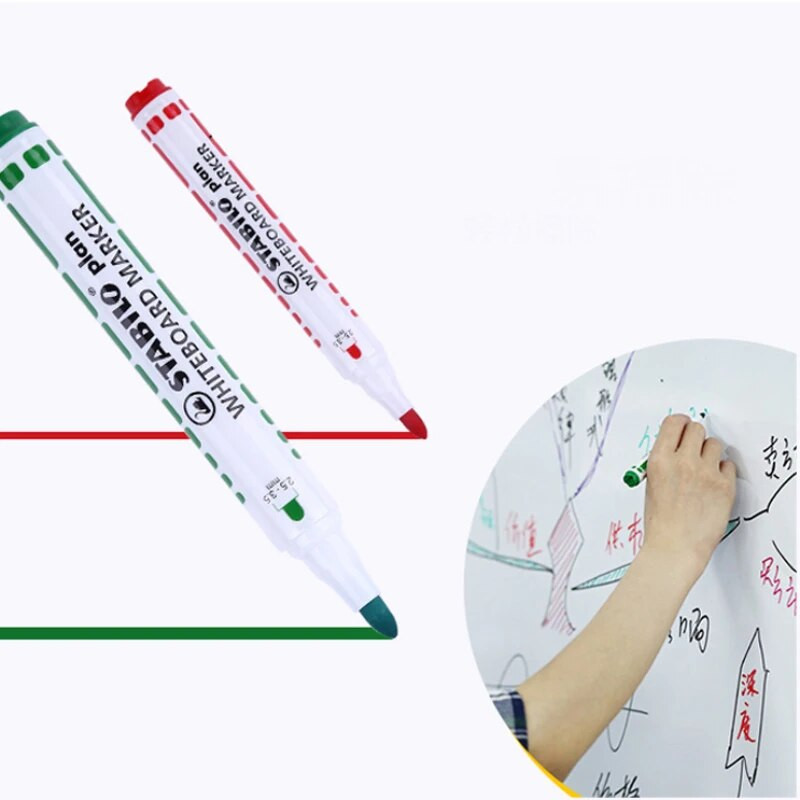 1 vnt. Stabilo 641 baltos lentos žymekliai Nutrinami spalvoti žymekliai Vandens pagrindu mokyklos biuro lentos lenta