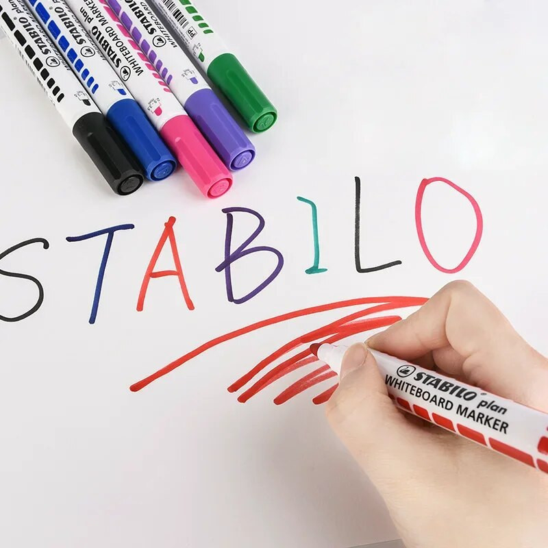 1 vnt. Stabilo 641 baltos lentos žymekliai Nutrinami spalvoti žymekliai Vandens pagrindu mokyklos biuro lentos lenta