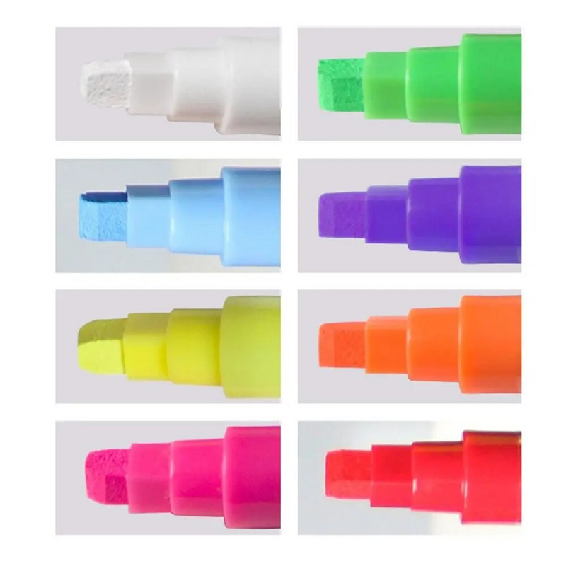 3 vnt. Nutrinami daugiaspalviai baltos lentos meniniai žymekliai rašikliai, skirti juodajai lentai grafiti LED lentos rašymo stiklo langų tapybai