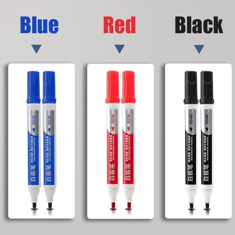 1,0 mm didelės talpos vandens pagrindu pagamintas ištrinamas lentos žymeklis juodas raudonas mėlynas rašalas Biuro susitikimų mokyklos mokytojų raštinės reikmenys