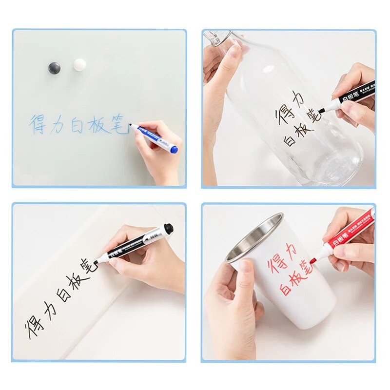 1,0 mm didelės talpos vandens pagrindu pagamintas ištrinamas lentos žymeklis juodas raudonas mėlynas rašalas Biuro susitikimų mokyklos mokytojų raštinės reikmenys