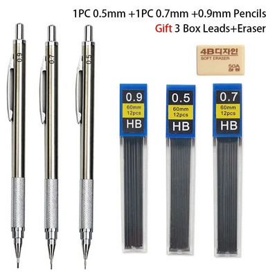 0,3 0,5 0,7 0,9 1,3 2,0 3,0 mm Mechanical Pencil Full Metal Art Drawing Ζωγραφική Αυτόματη στυλό Γραφείου Σχολική Χαρτικά