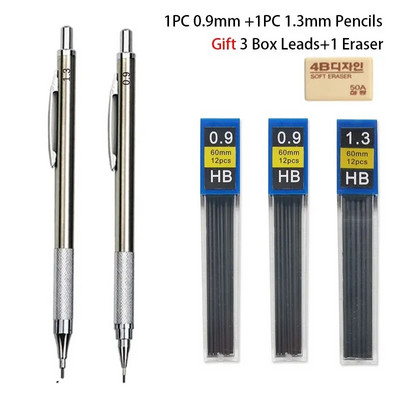0,3 0,5 0,7 0,9 1,3 2,0 3,0 mm Mechanical Pencil Full Metal Art Drawing Ζωγραφική Αυτόματη στυλό Γραφείου Σχολική Χαρτικά