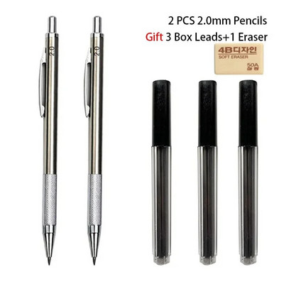 0,3 0,5 0,7 0,9 1,3 2,0 3,0 mm Mechanical Pencil Full Metal Art Drawing Ζωγραφική Αυτόματη στυλό Γραφείου Σχολική Χαρτικά