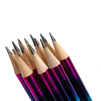 12 τεμ. χρωματιστά μολύβια Rainbow Πολύχρωμα μολύβια ξύλου Φωτεινά στρογγυλά μολύβια με γόμα για προμήθειες σχολικής τάξης στο σπίτι