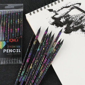 12 τμχ/σετ Δημιουργική πολύχρωμη ζωγραφική Μαύρα μολύβδινα μολύβια Ζωγραφική HB Μολύβι ζωγραφικής Μαθητές που γράφουν γραφική ύλη Σχολικά είδη