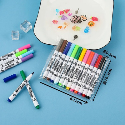 8/12 Colors Magical Water Painting Pen Set Water Floating Doodle Kids Drawing Early Art Education Pens Magic Whiteboard Marker