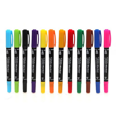 Gxin G-107 12PCS krāsains pastāvīgais marķieris. Mākslas pildspalvas. Dubults uzgalis. Ūdensnecaurlaidīgs. Praktiska pildspalva. Ideāli piemērota rūpniecības skolai un mājām. Krāsa