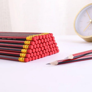 10-50PCS Молив за скици Дървени моливи HB Молив с гумичка Детски молив за рисуване Училищни офисни канцеларски материали