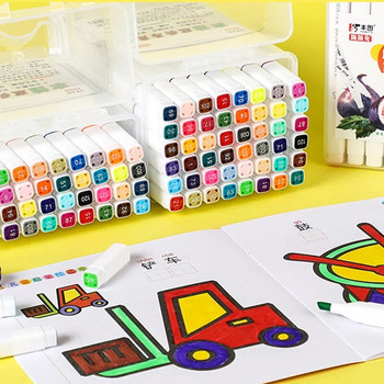 12 цвята набор от маркери за манга, миещи се във вода, химикалки за деца, канцеларски материали, рисуване, училищни артикули