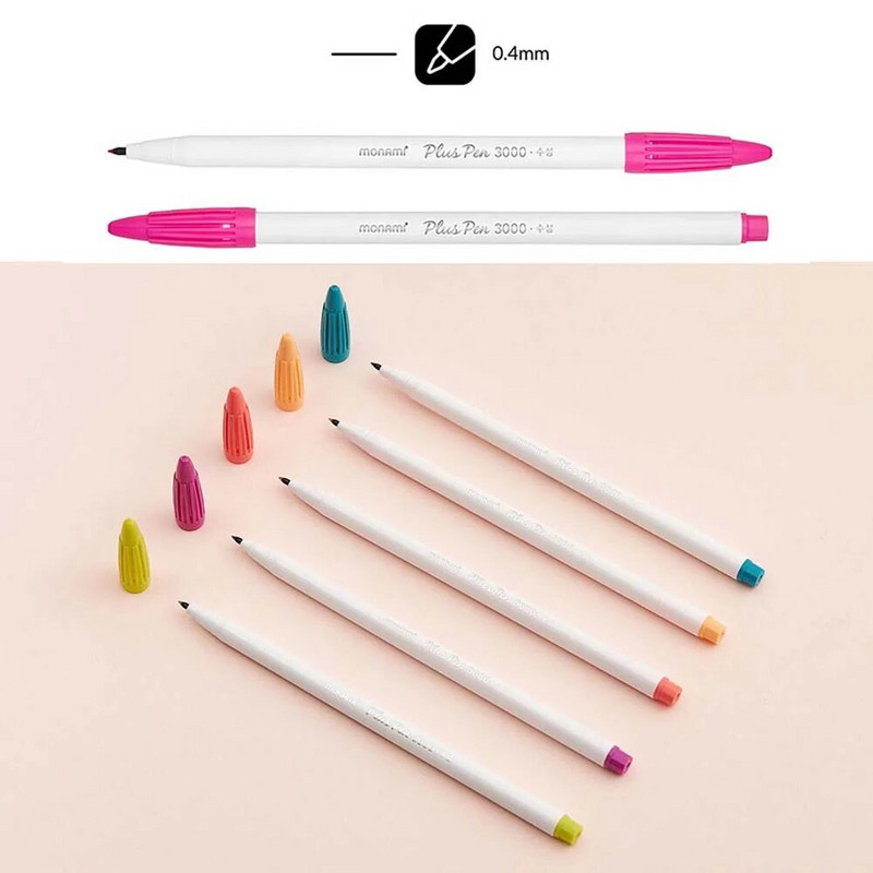 Monami 5/6/7/12Colors Pens Set Plus Pen 3000 Pigment 0,4mm Art Marker Liner for Highlighting Drawing Writing School