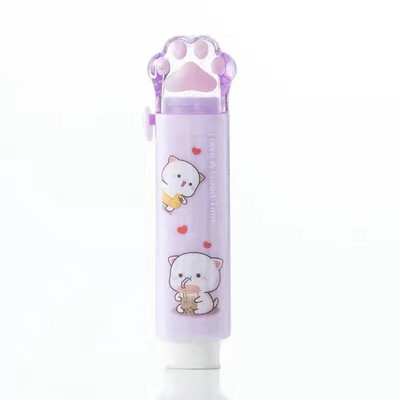 Kawaii Push-pull Design Kassikäpp Kaasaskantav Kummist kustutuskumm Armsad kustutuskummid lastele Kooli kontoritarvete Kingitus Kirjatarvete Auhinnad