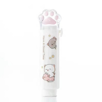 Kawaii Push-pull Design Kassikäpp Kaasaskantav Kummist kustutuskumm Armsad kustutuskummid lastele Kooli kontoritarvete Kingitus Kirjatarvete Auhinnad