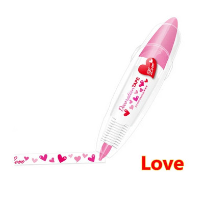 Kawaii radošās līknes marķieris, piespiežot mežģīņu koriģēšanas lentu, jauks dekors ar raksturīgām piezīmēm Rokas konta marķieris