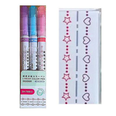 Kawaii radošās līknes marķieris, piespiežot mežģīņu koriģēšanas lentu, jauks dekors ar raksturīgām piezīmēm Rokas konta marķieris